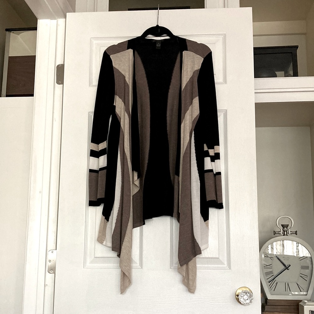 Perfect Condition Lightweight Asymmetrical Long Sleeve Sweater Draped Cardigan